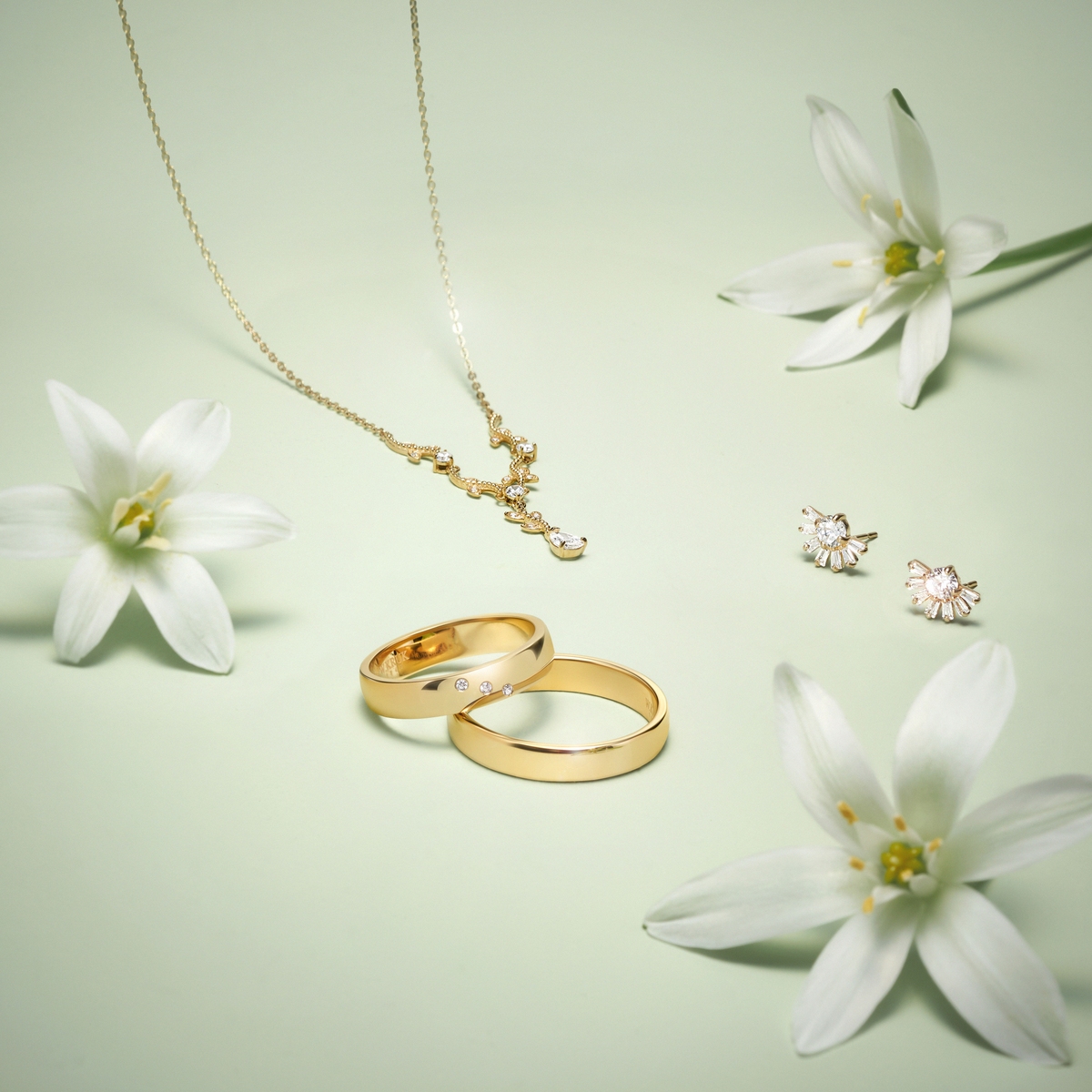 Naszyjnik złoty z cyrkoniami