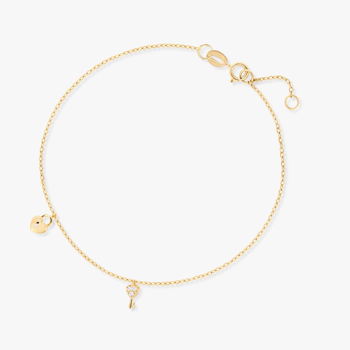 Bransoleta złota z zawieszkami