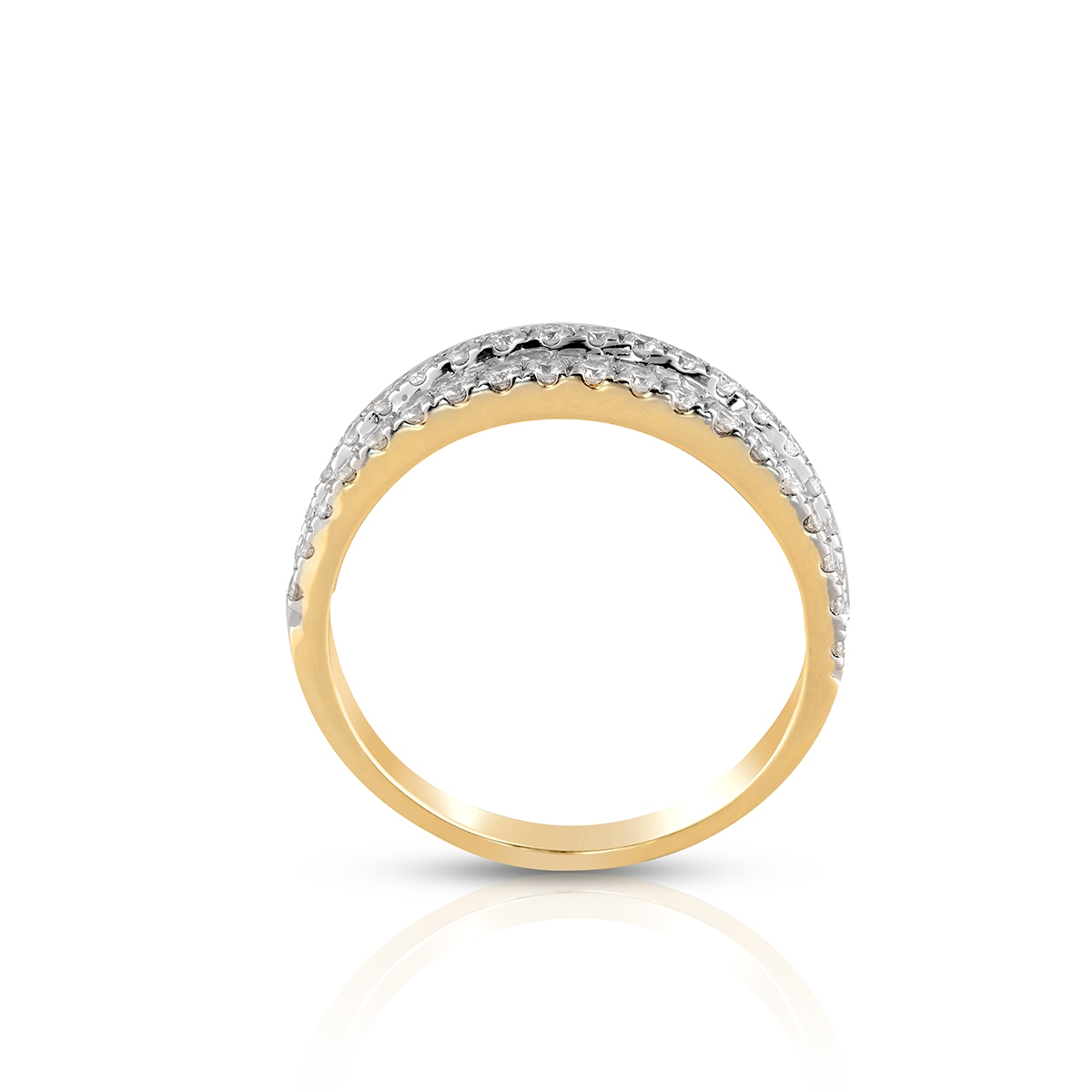 Pierścionek złoty z brylantami i diamentami