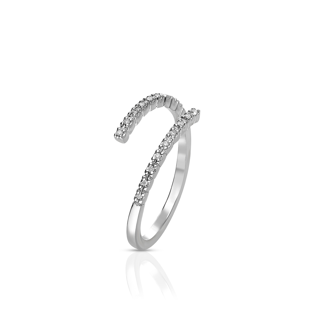 Pierścionek białe złoto z brylantami