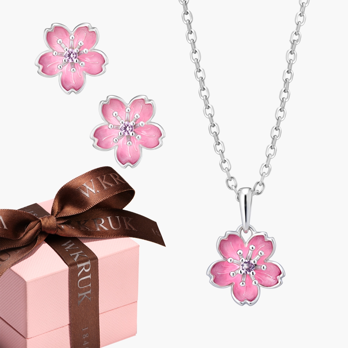 KOMPLET KWIATY NOCY WIŚNIA