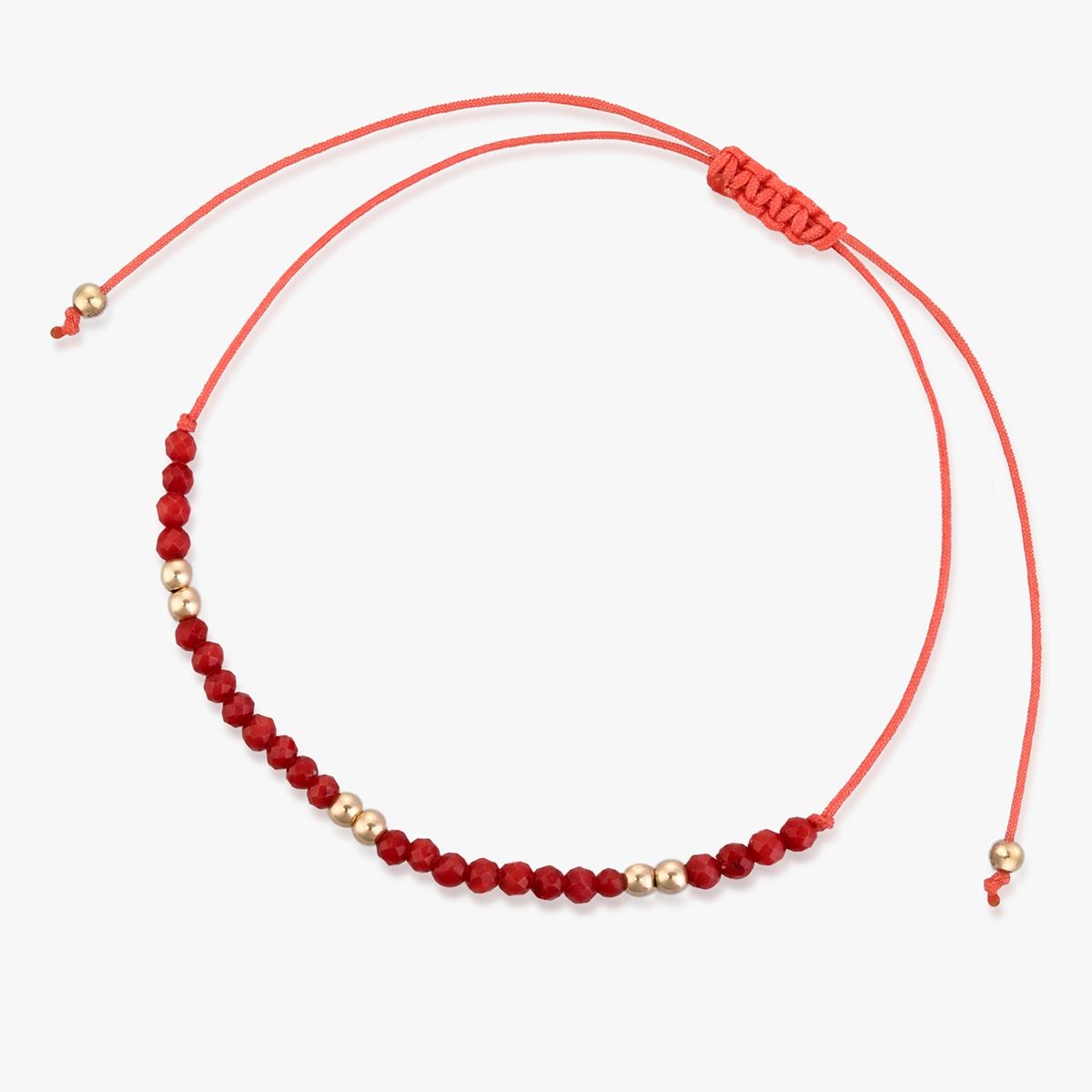 Bransoleta sznurkowa z koralami