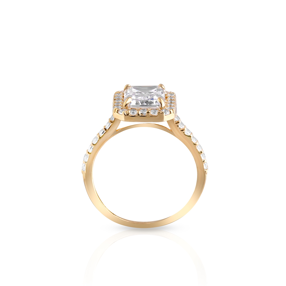 Pierścionek złoty z cyrkoniami