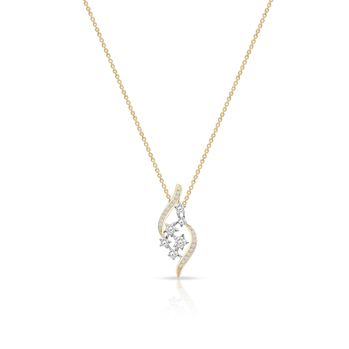 Naszyjnik złoty bicolor z brylantami