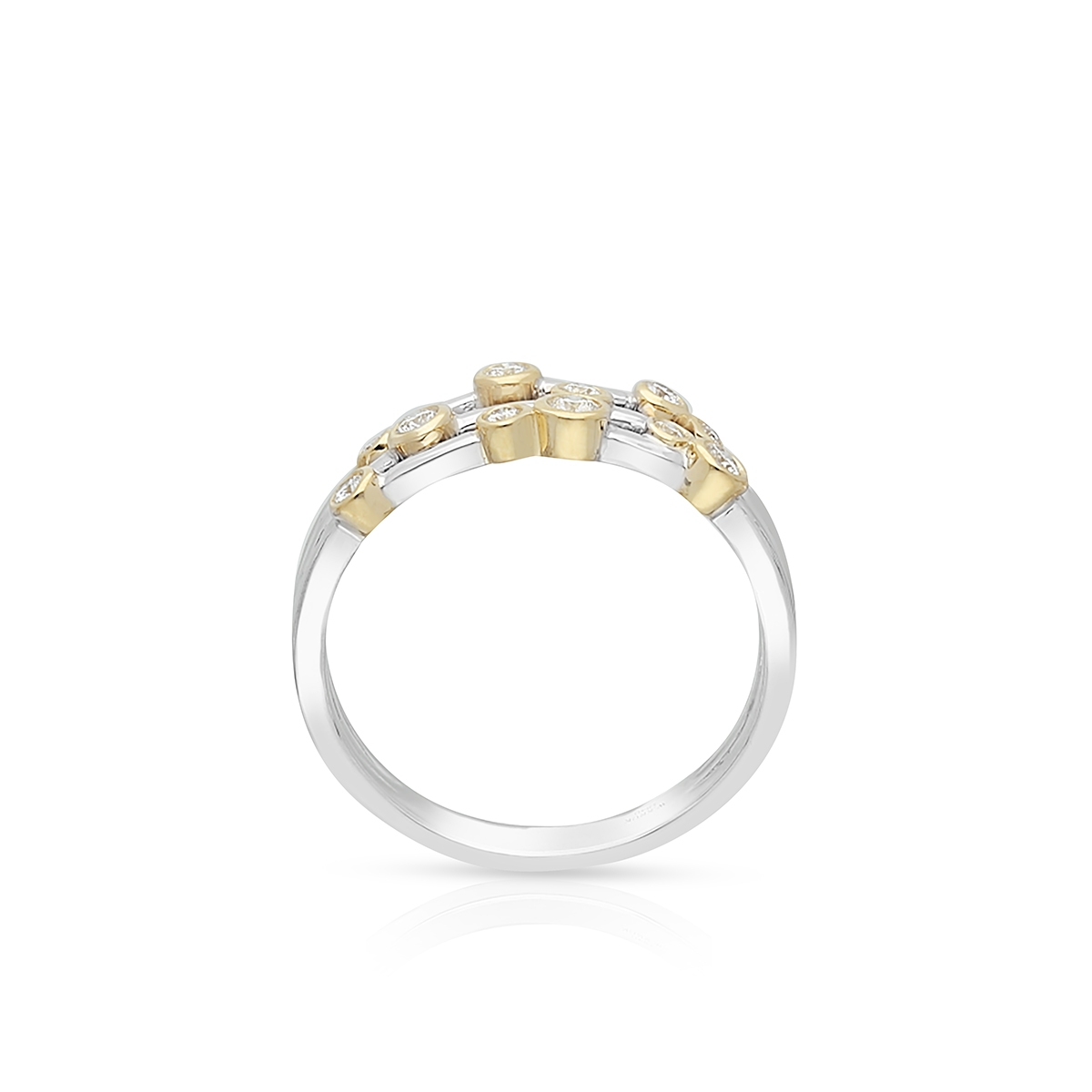 Pierścionek złoty bicolor z brylantami