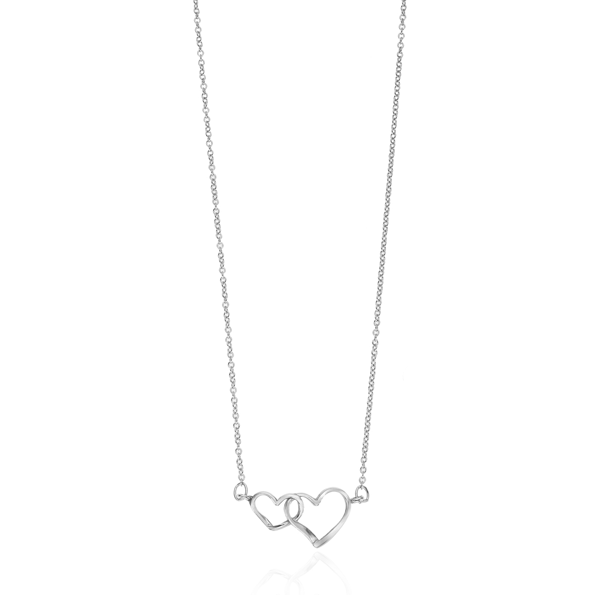 Naszyjnik srebrny z motywem serc