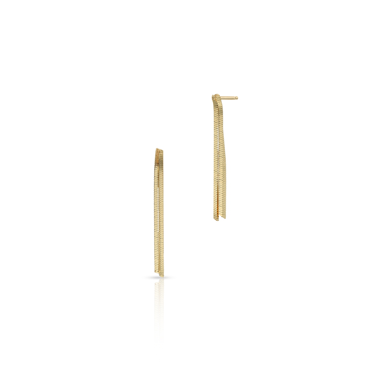 Kolczyki srebrne pozłacane wstążki