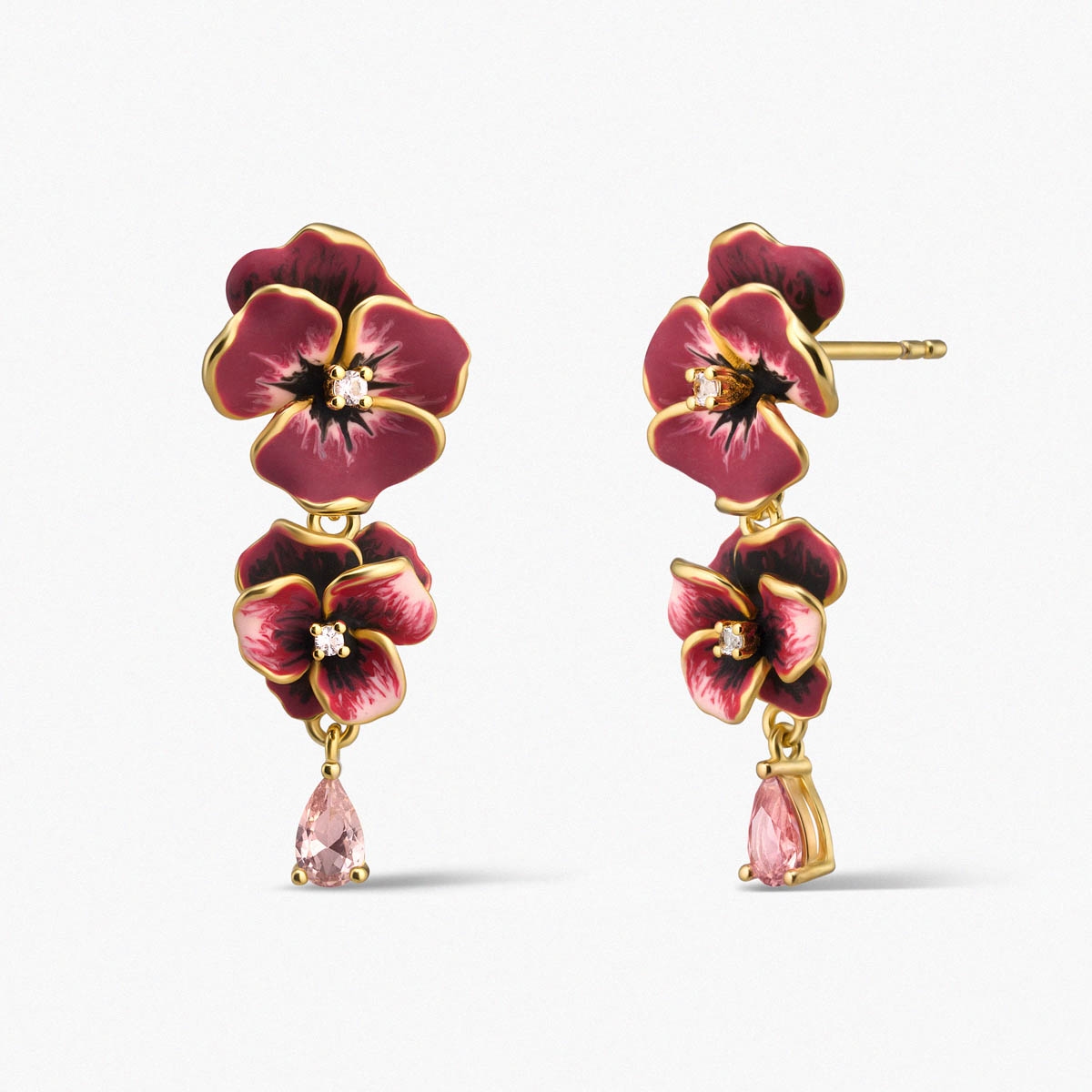 Kolczyki srebrne Kwiaty Nocy Bratki