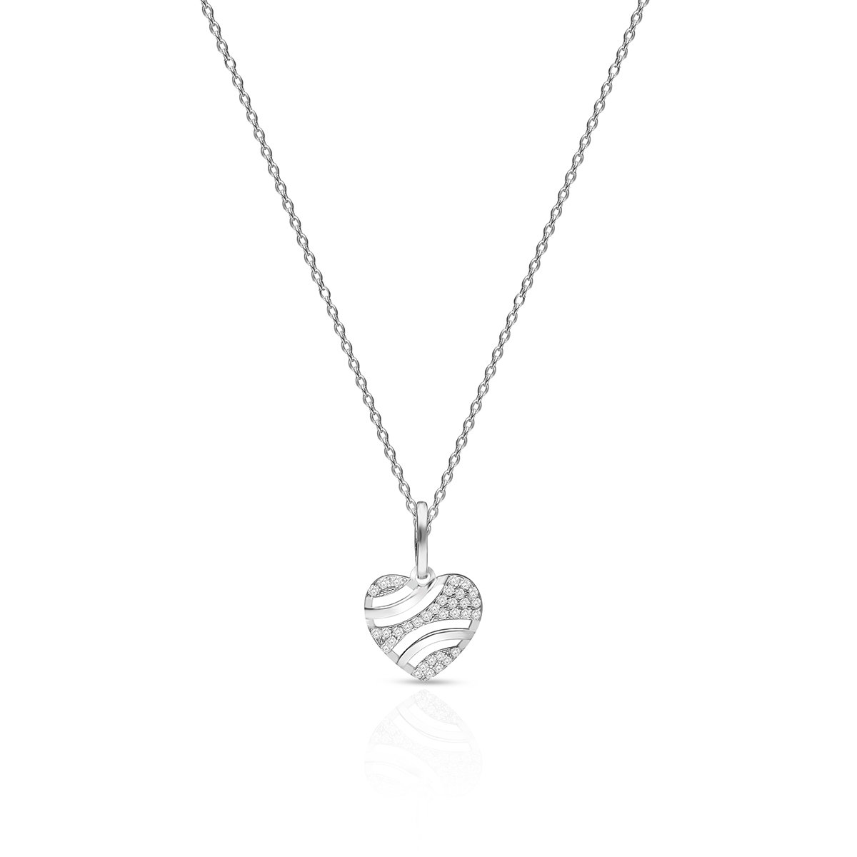 Wisiorek srebrny serce z cyrkoniami