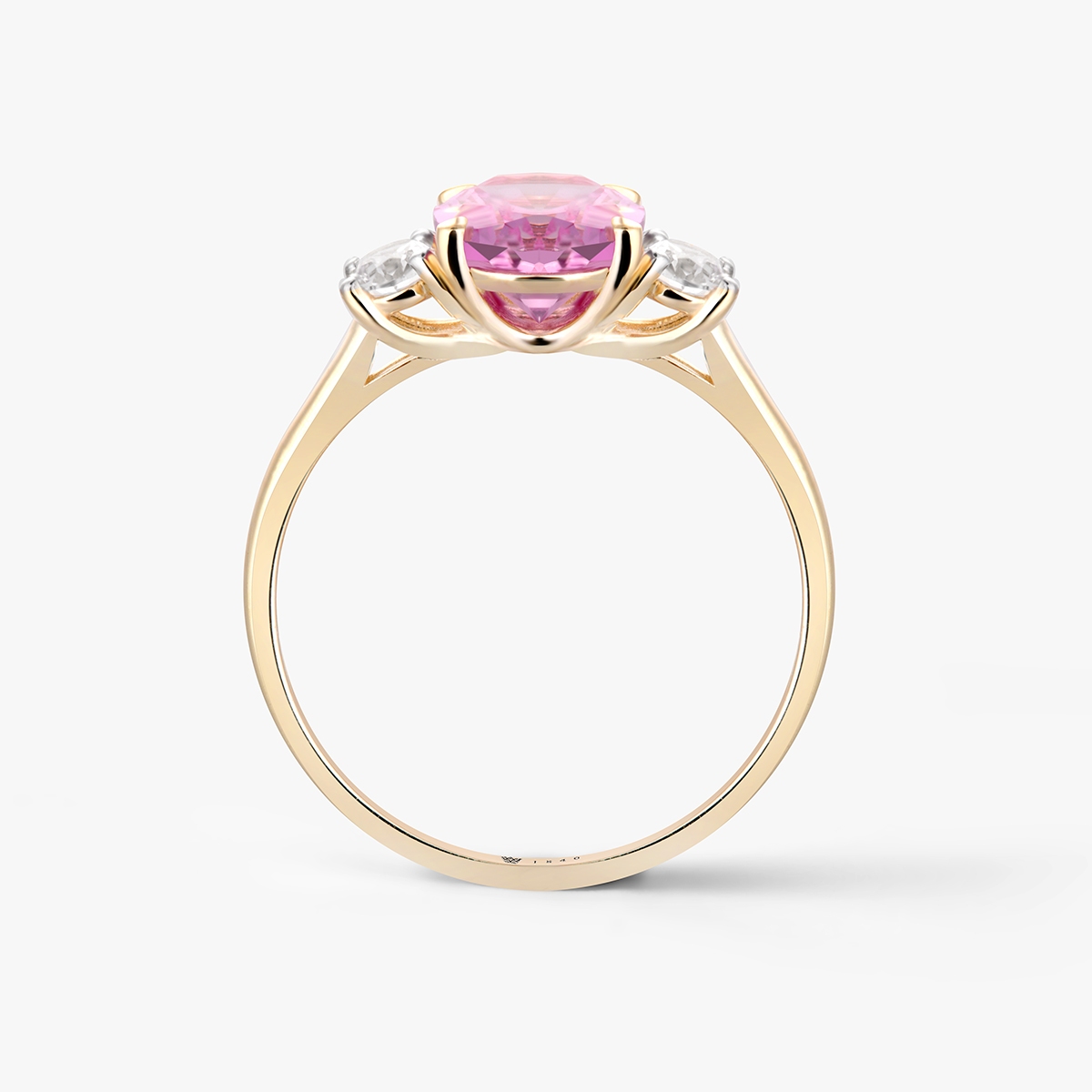 Pierścionek złoty z różowym szafirem Maria Antonina