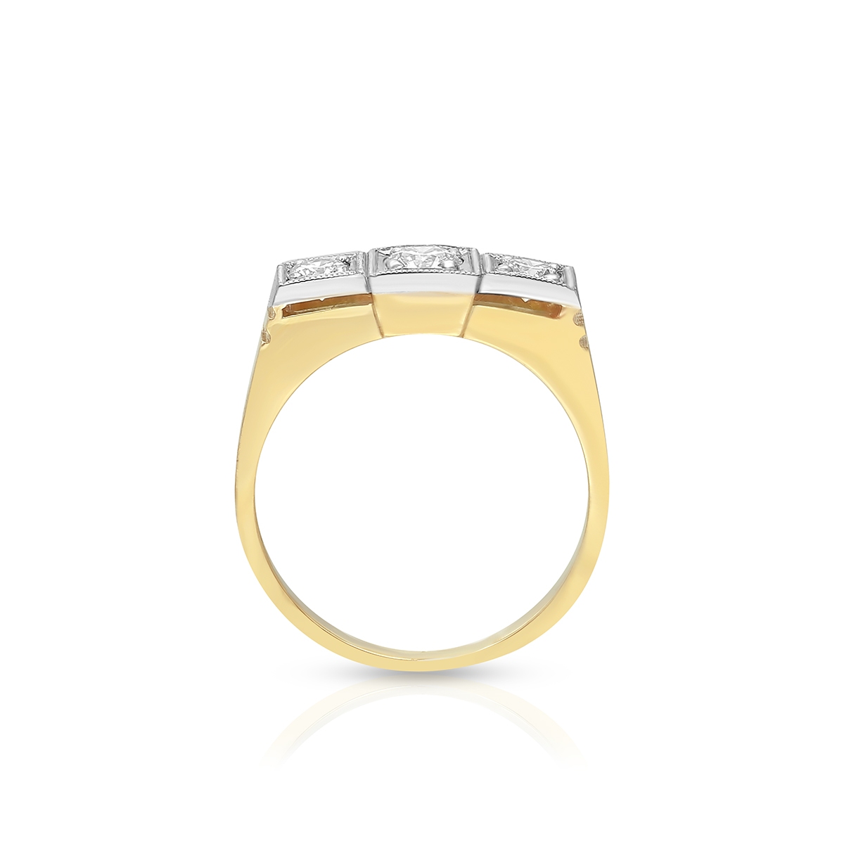 Pierścionek złoty z brylantami