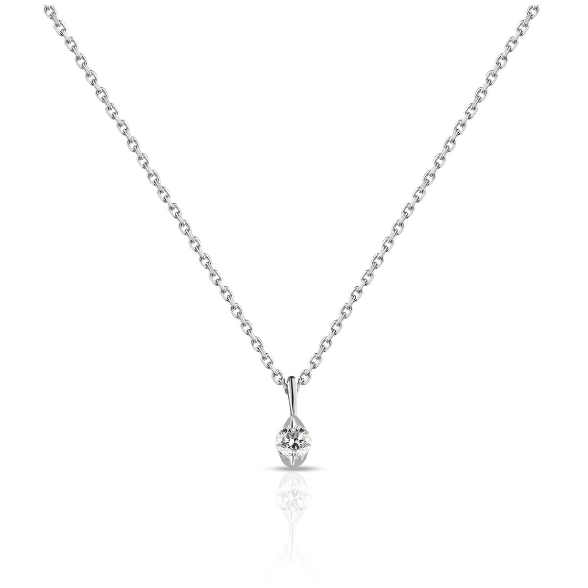 Naszyjnik białe złoto z brylantem