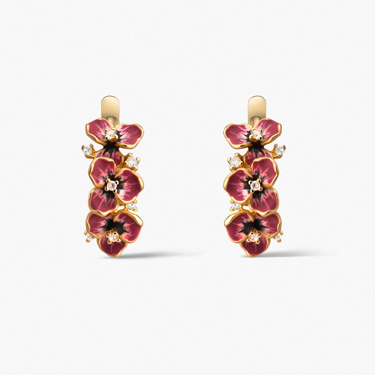 Kolczyki srebrne Kwiaty Nocy Bratki