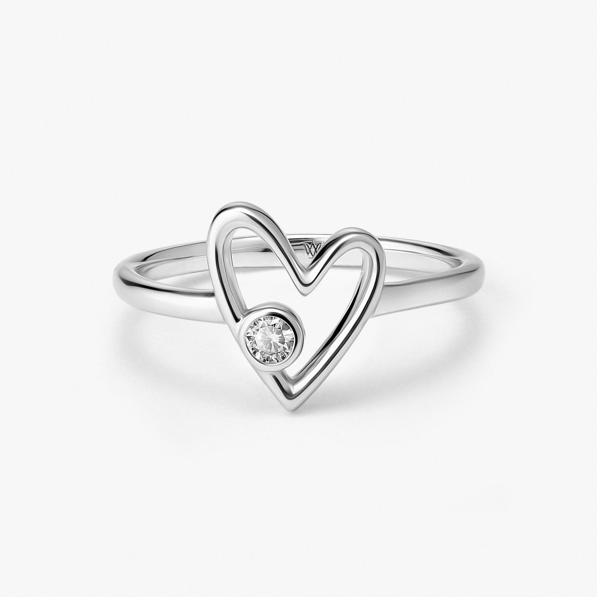 Pierścionek srebrny z diamentem laboratoryjnym Czułość