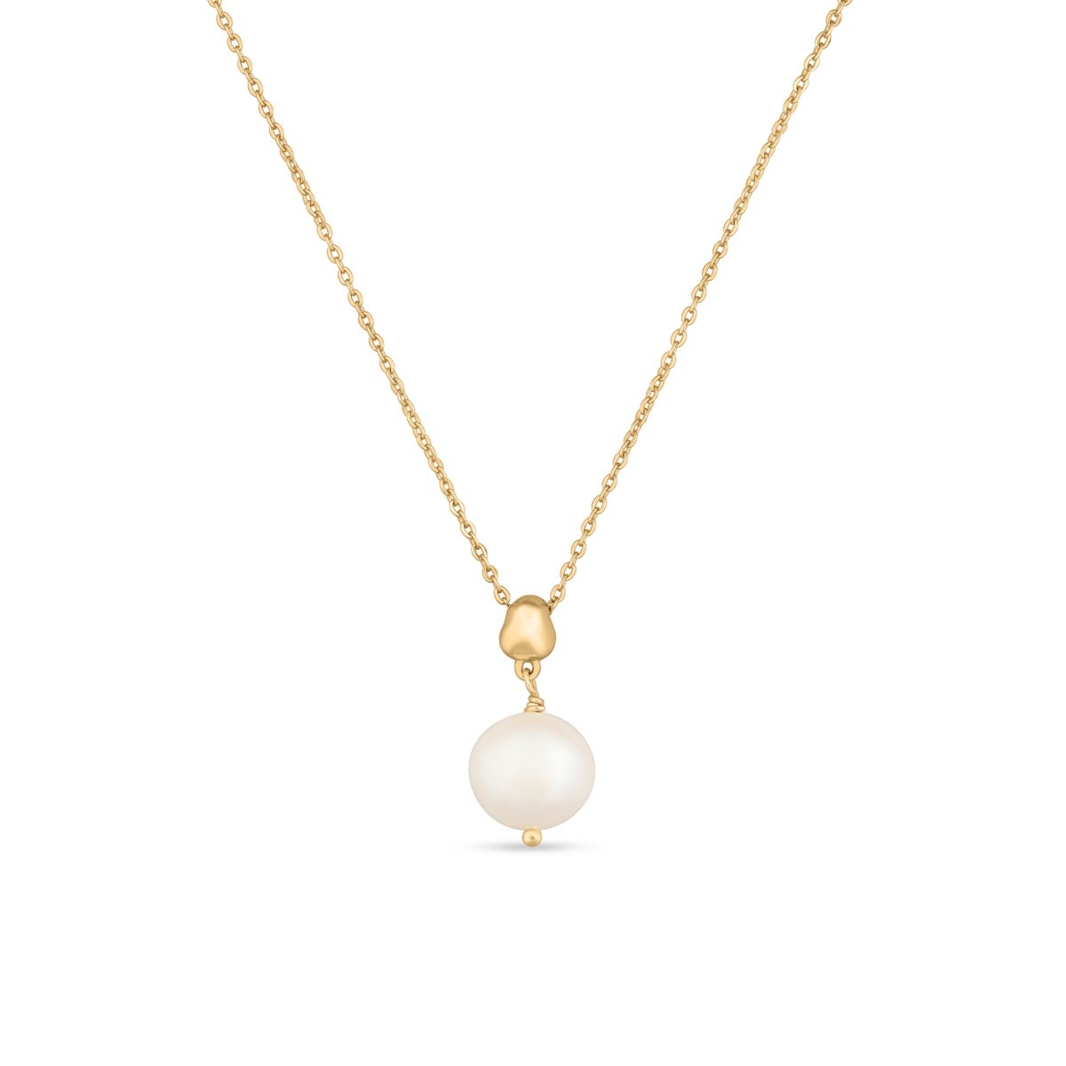 Naszyjnik srebrny pozłacany z perłą