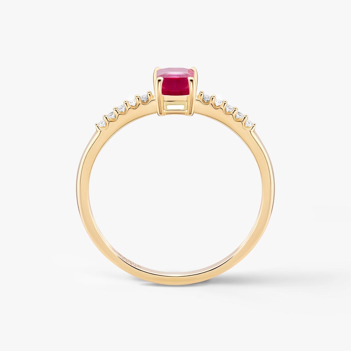 Pierścionek złoty z rubinem TRIO