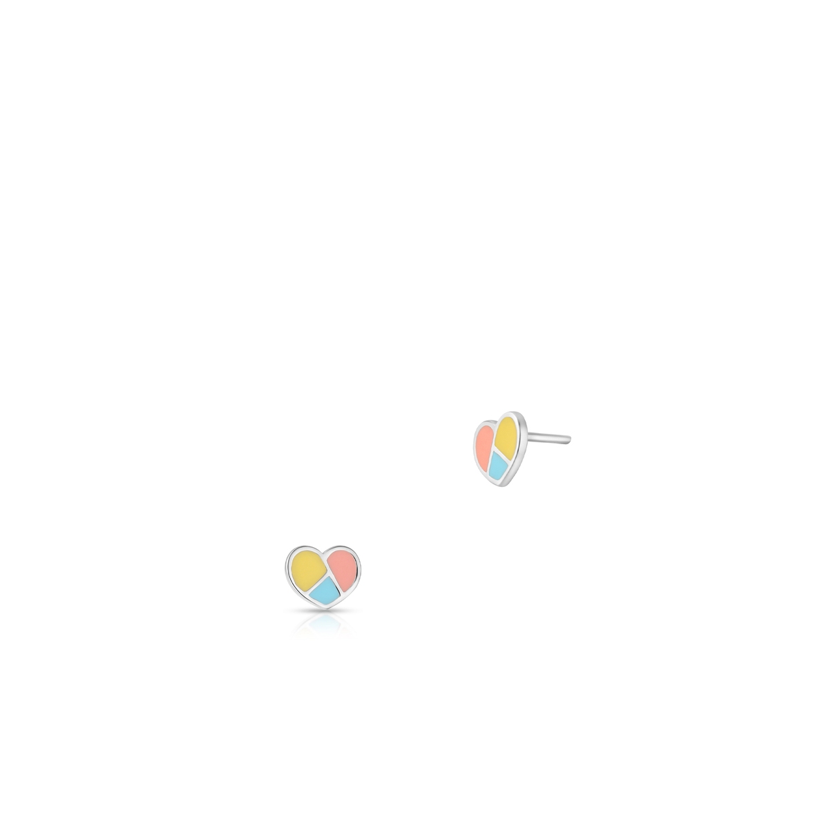 Kolczyki srebrne kolorowe serca