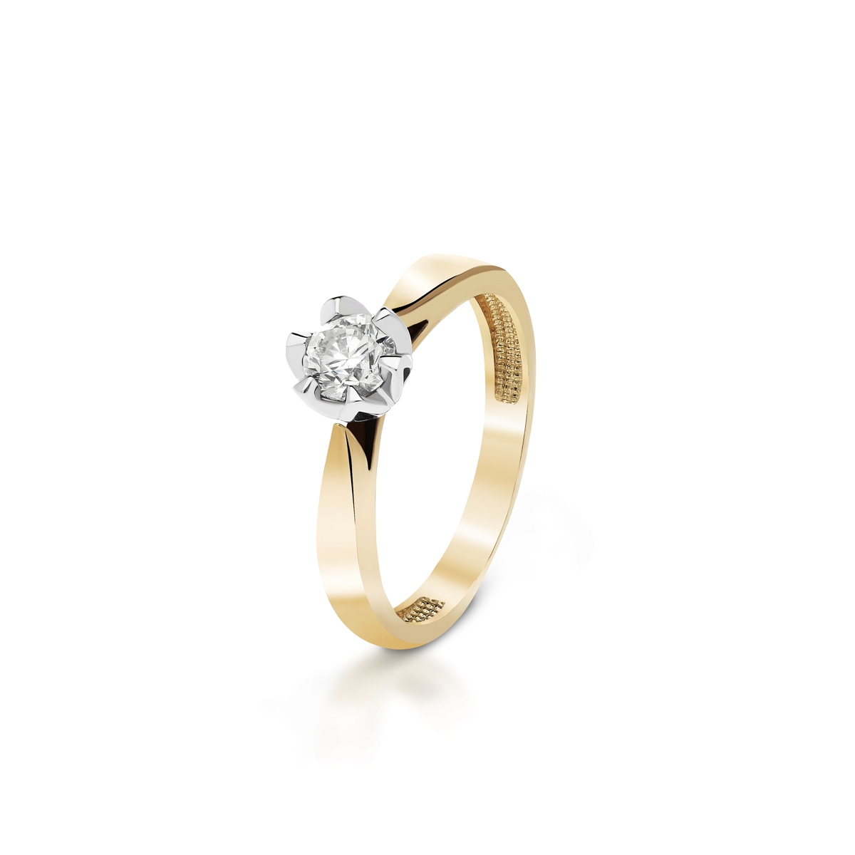 Pierścionek zaręczynowy złoty Romantyczny