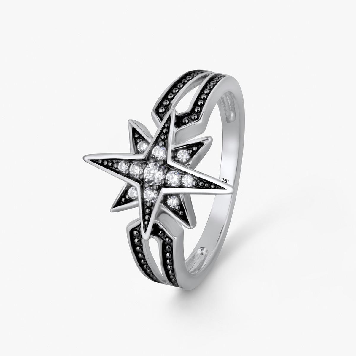 Pierścionek srebrny Royal Star