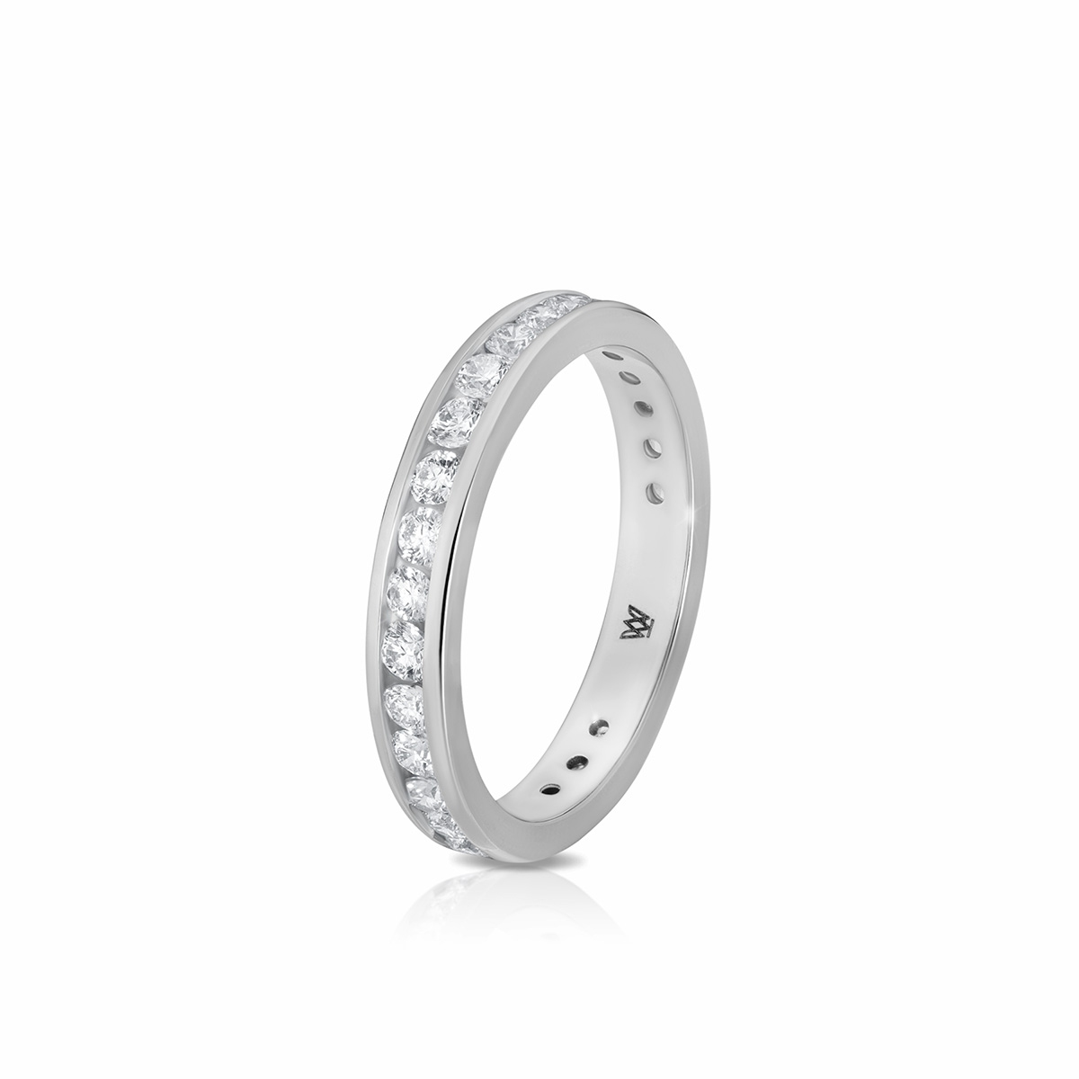 Pierścionek białe złoto z diamentami