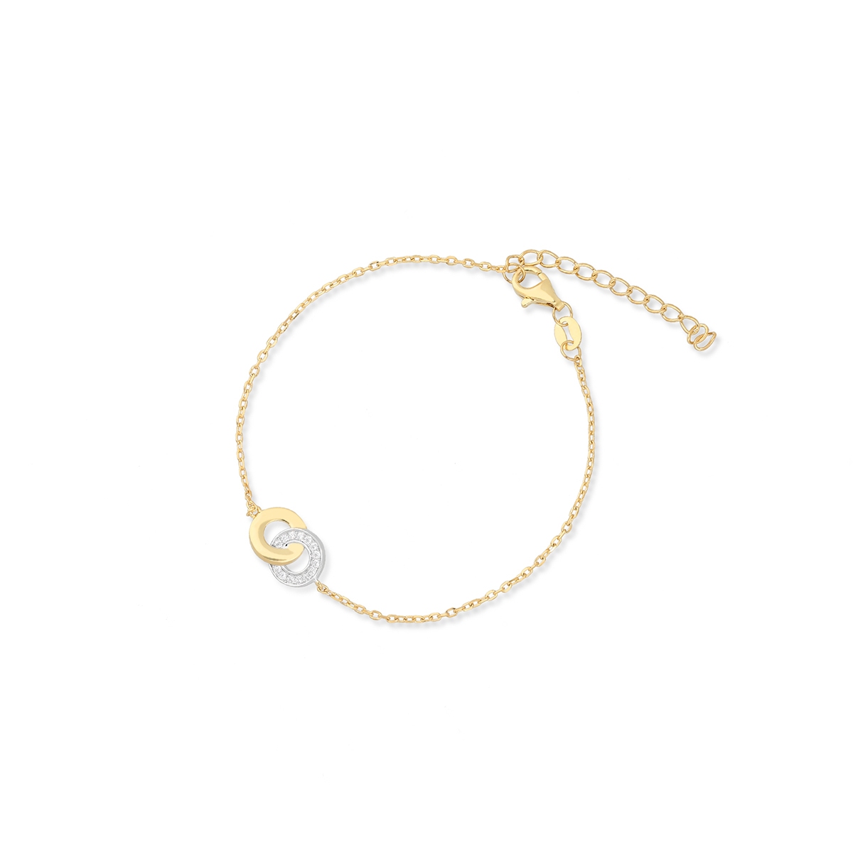 Bransoletka srebrna obręcze z cyrkoniami