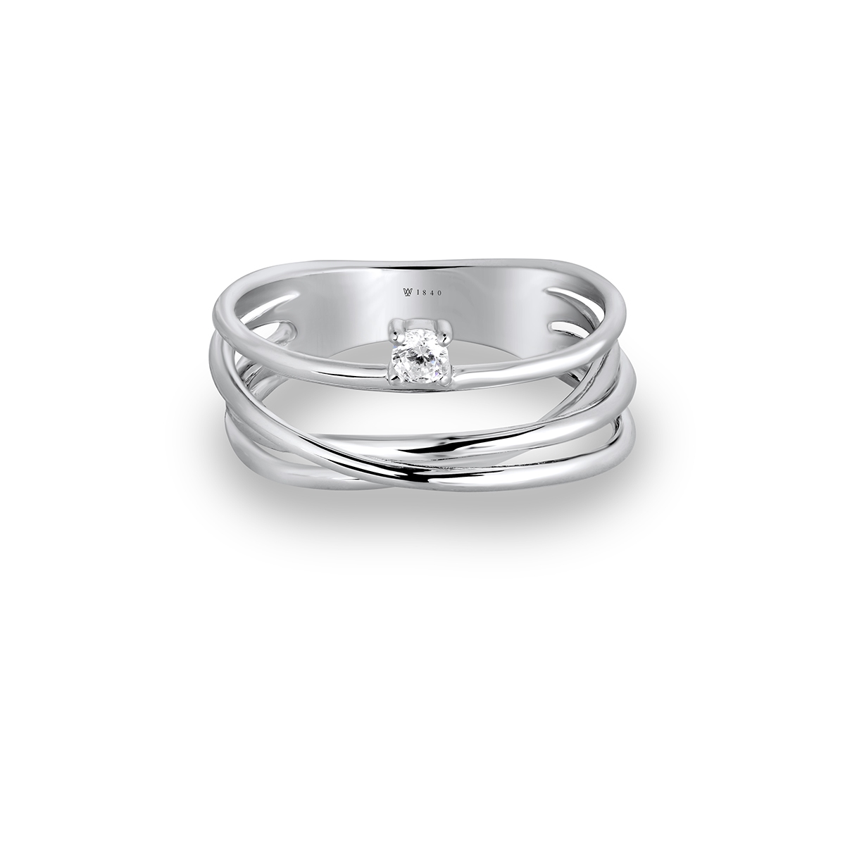 Pierścionek srebrny z cyrkonią