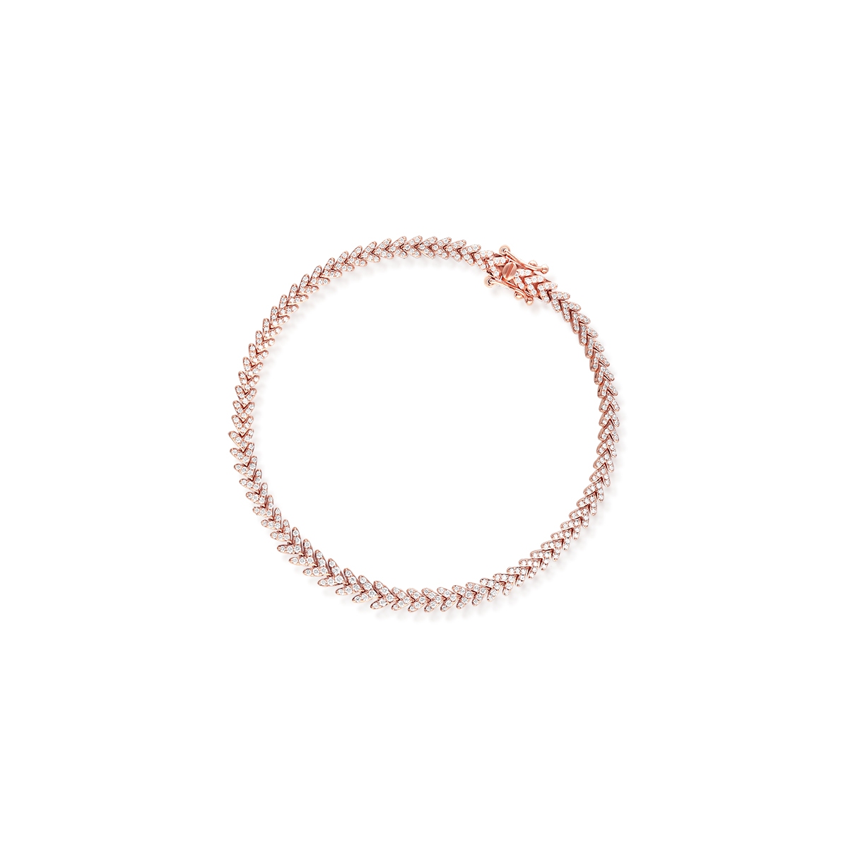 Bransoleta różowe złoto z brylantami