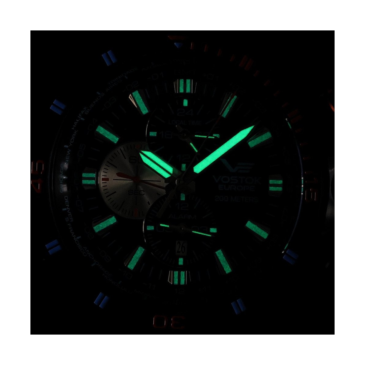 ZEGAREK VOSTOK EUROPE ALMAZ SPACE STATION DUAL TIME