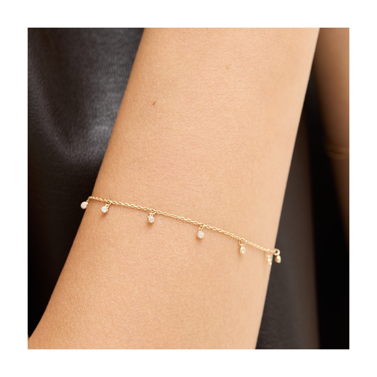 Bransoleta złota z cyrkoniami