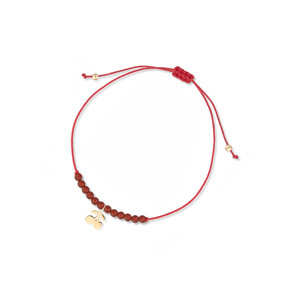 Bransoleta sznurkowa z motywem czereśni