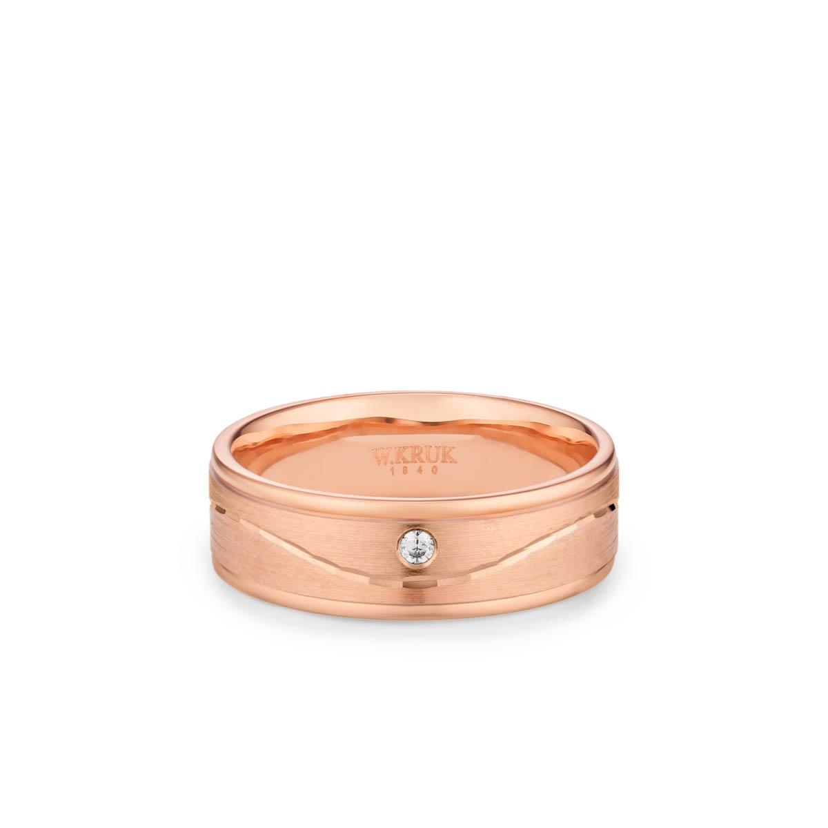 Obrączka złota z brylantem RIVA