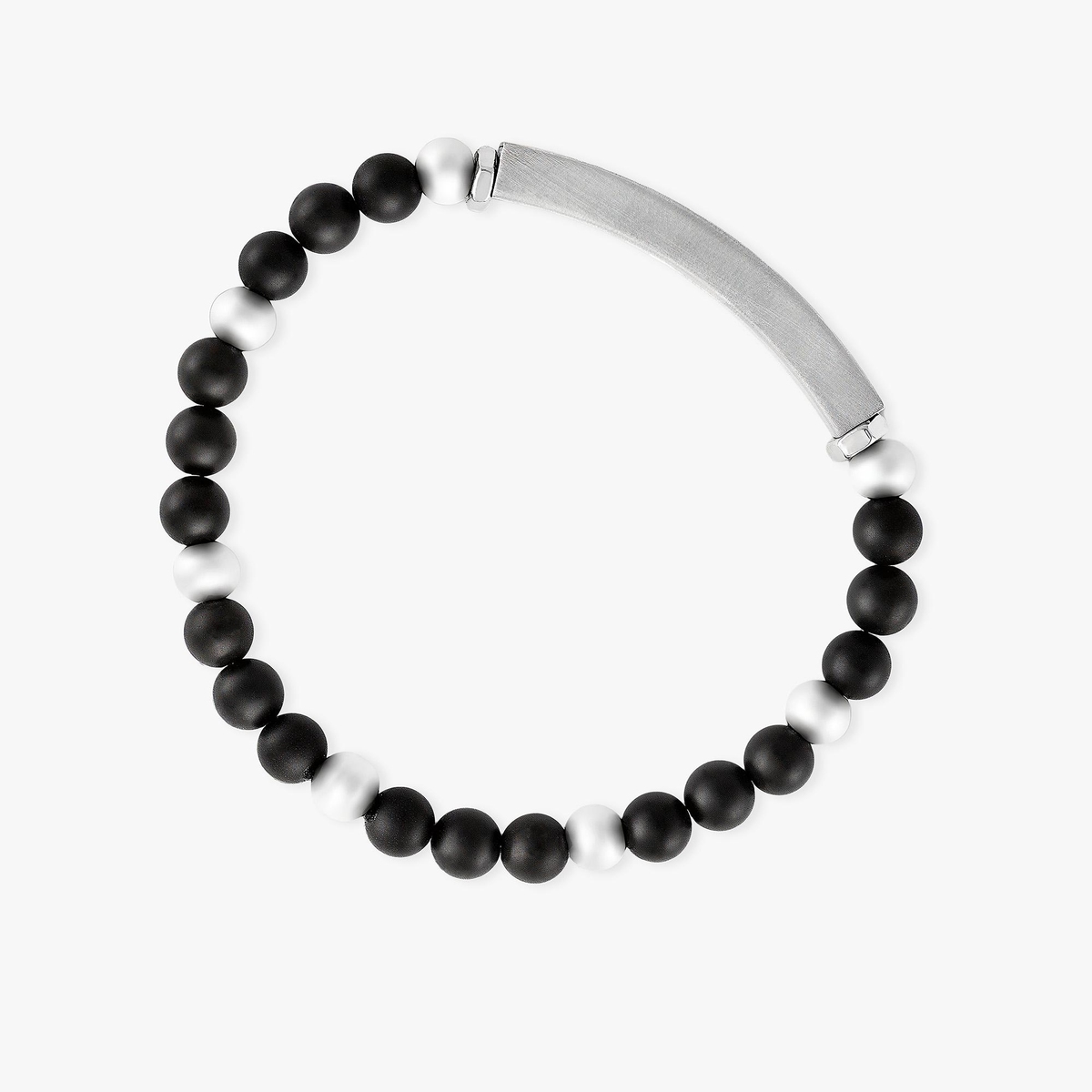 Bransoleta ze stali z onyksami