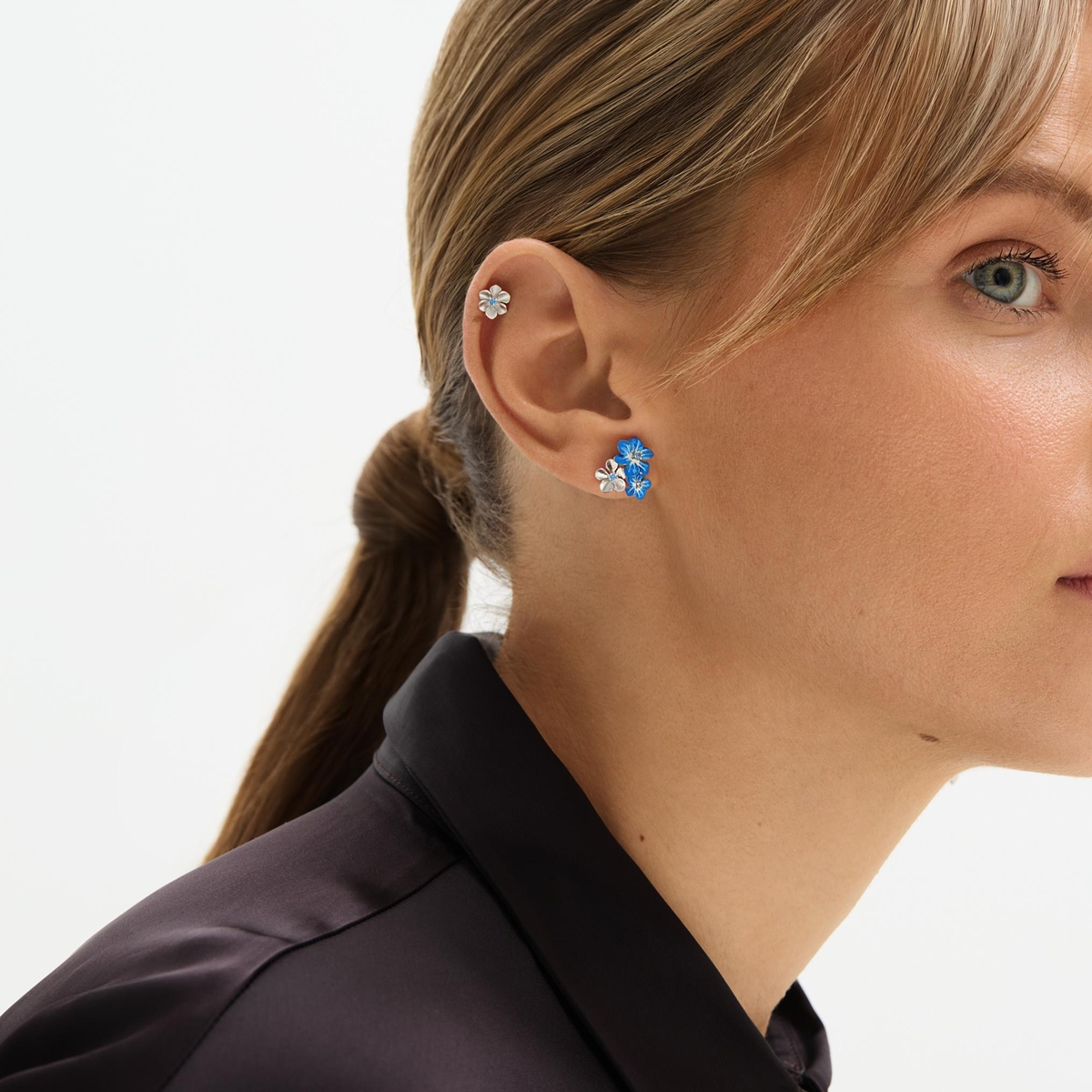 Kolczyki srebrne Kwiaty Nocy