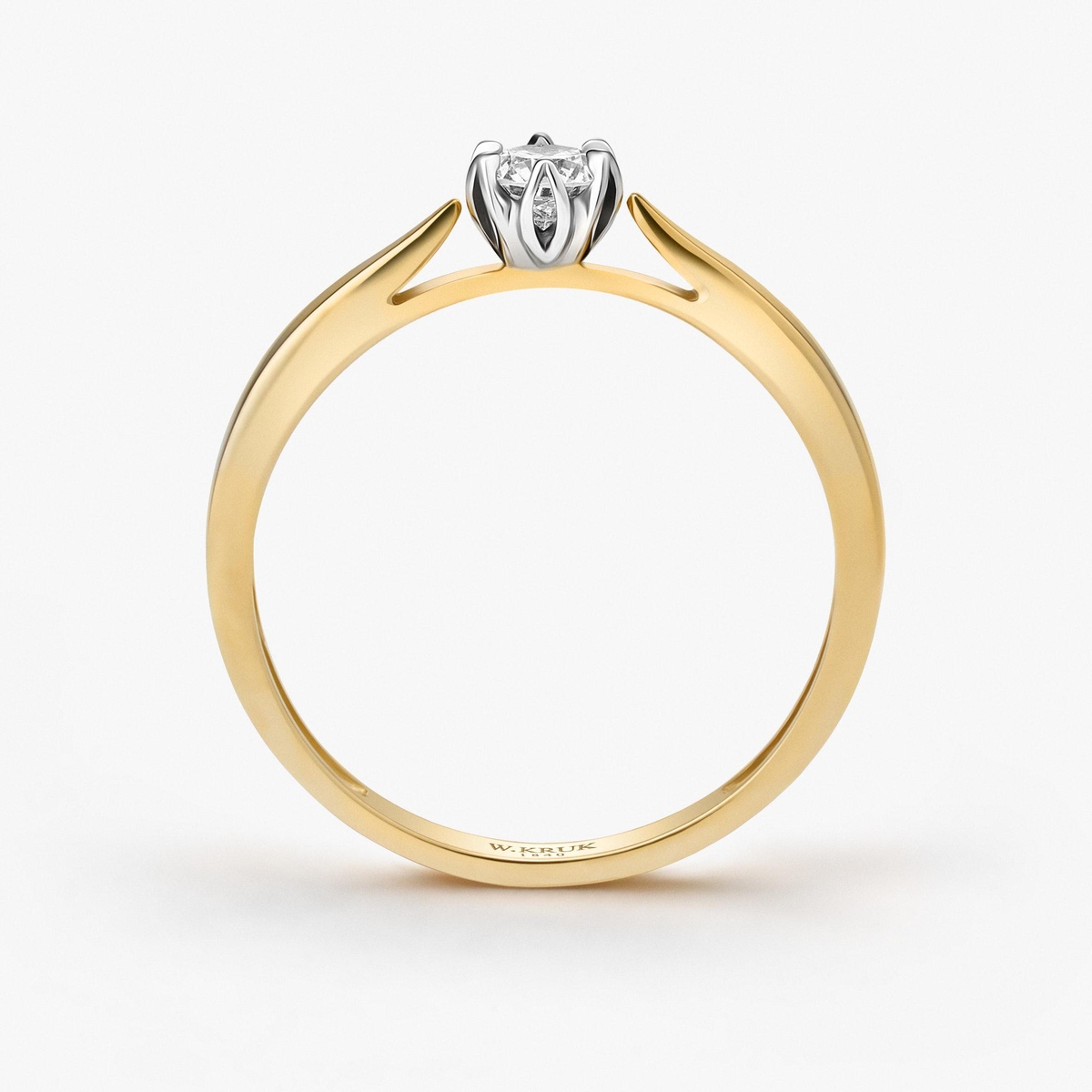 Pierścionek zaręczynowy złoty Romantyczny