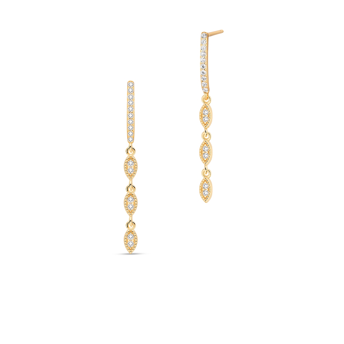 Kolczyki srebrne pozłacane z cyrkoniami