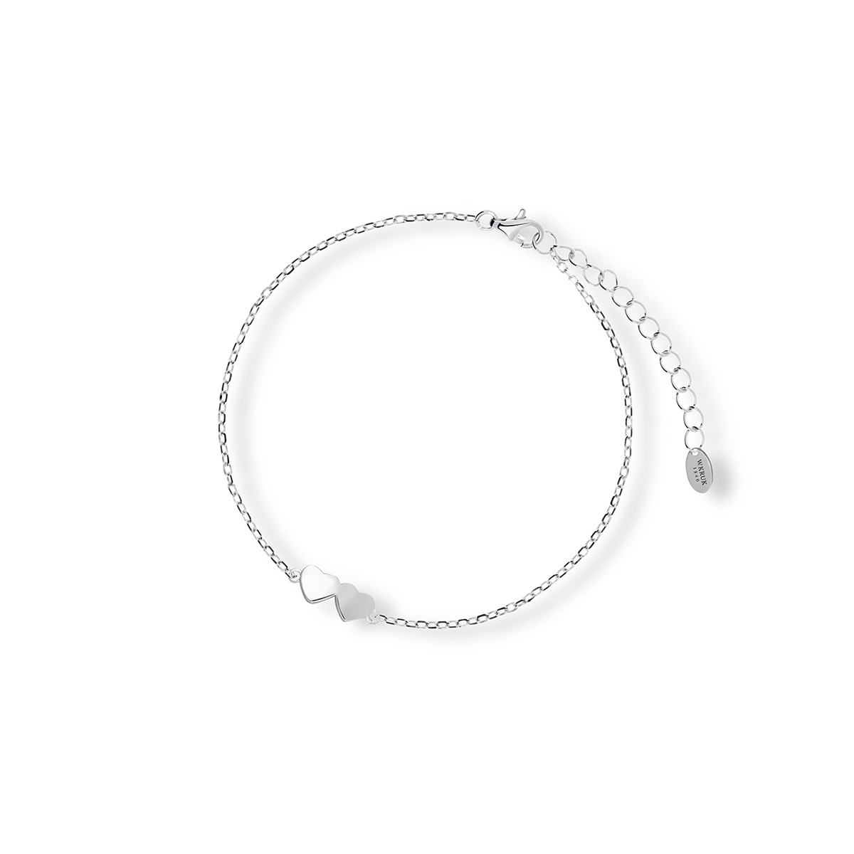 Bransoleta srebrna złączone serca