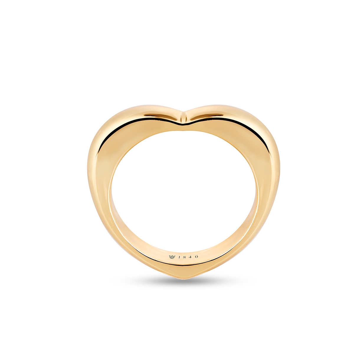 Pierścionek srebrny pozłacany w kształcie serca