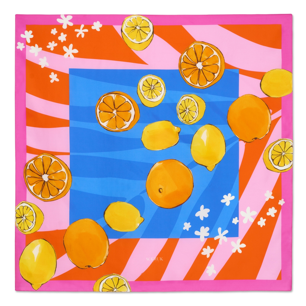 Chusta Jedwabna Kwiaty Nocy Cytrusy