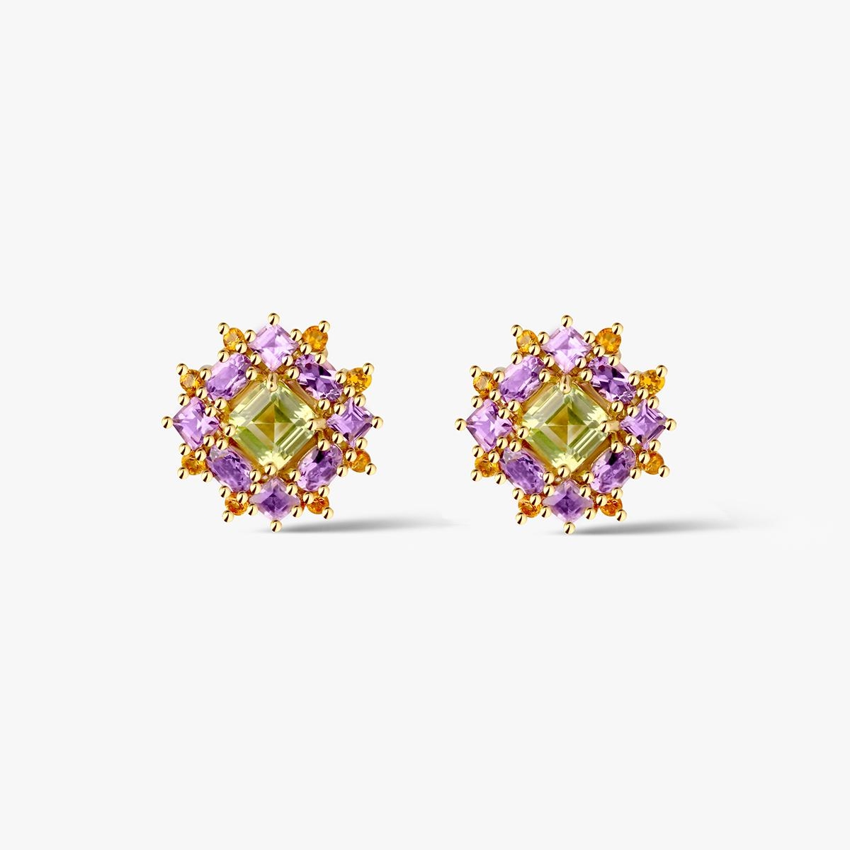 Kolczyki srebrne z ametystami Szekspirowska