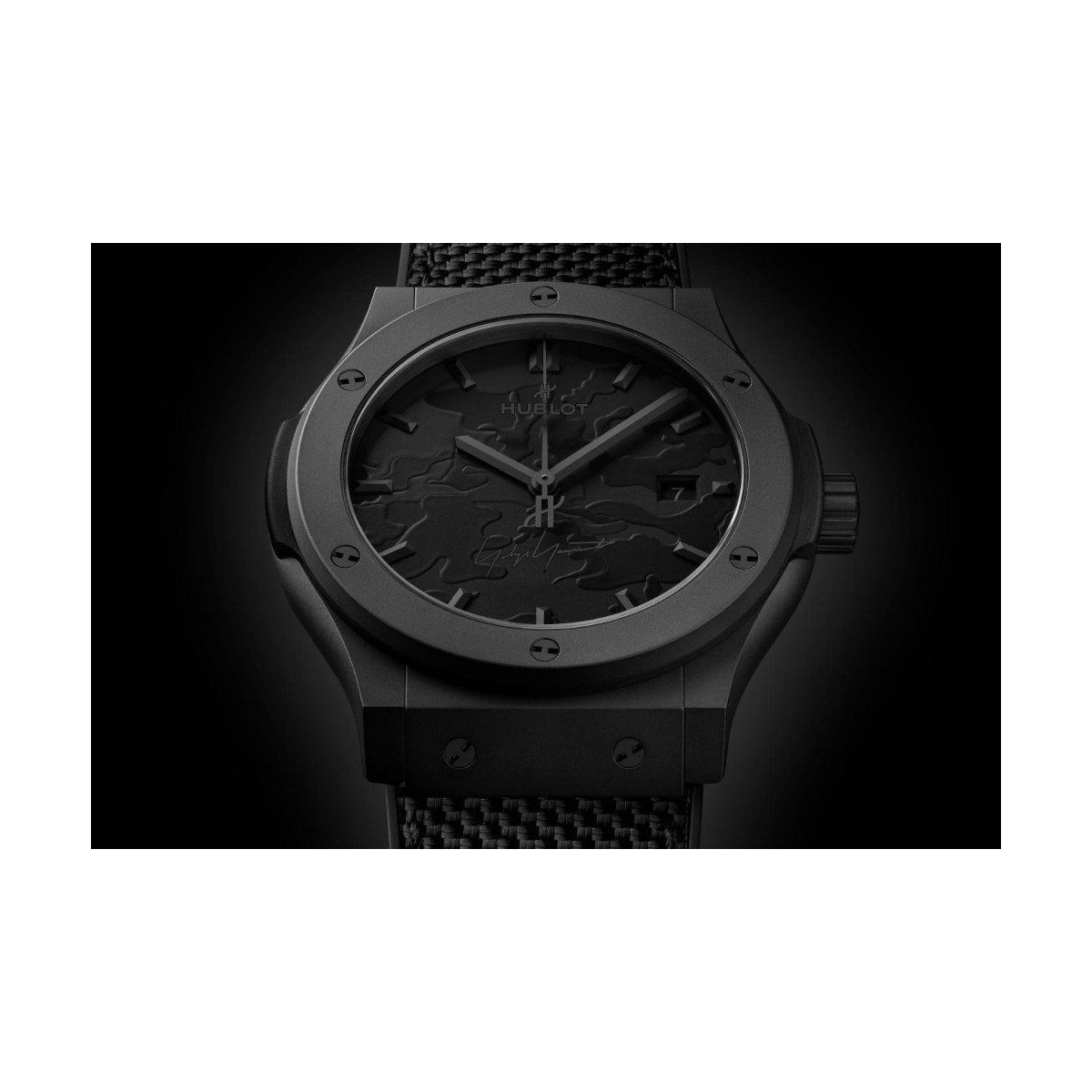ZEGAREK HUBLOT CLASSIC FUSION YOHJI YAMAMOTO ALL BLACK CAMO