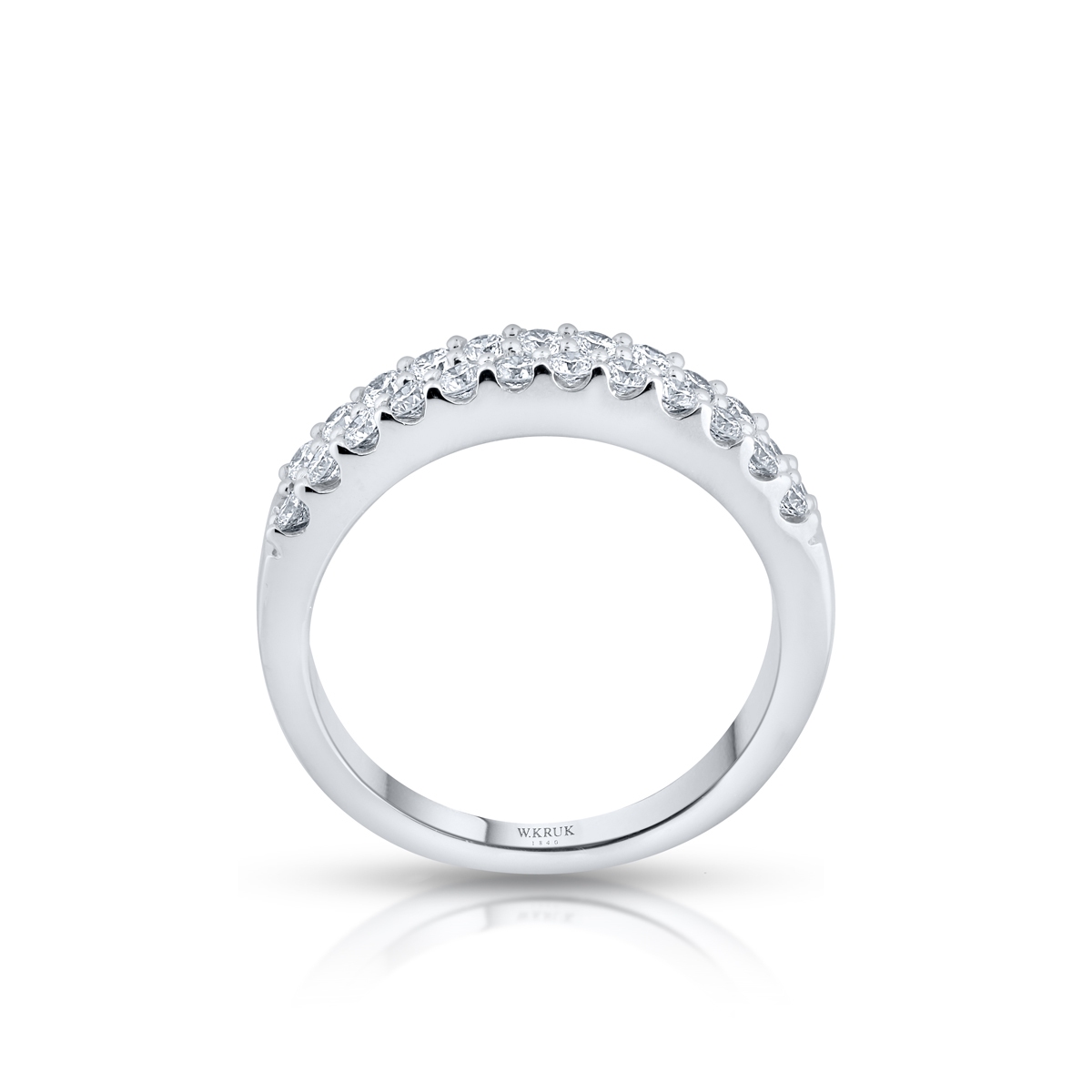 Pierścionek białe złoto z diamentami