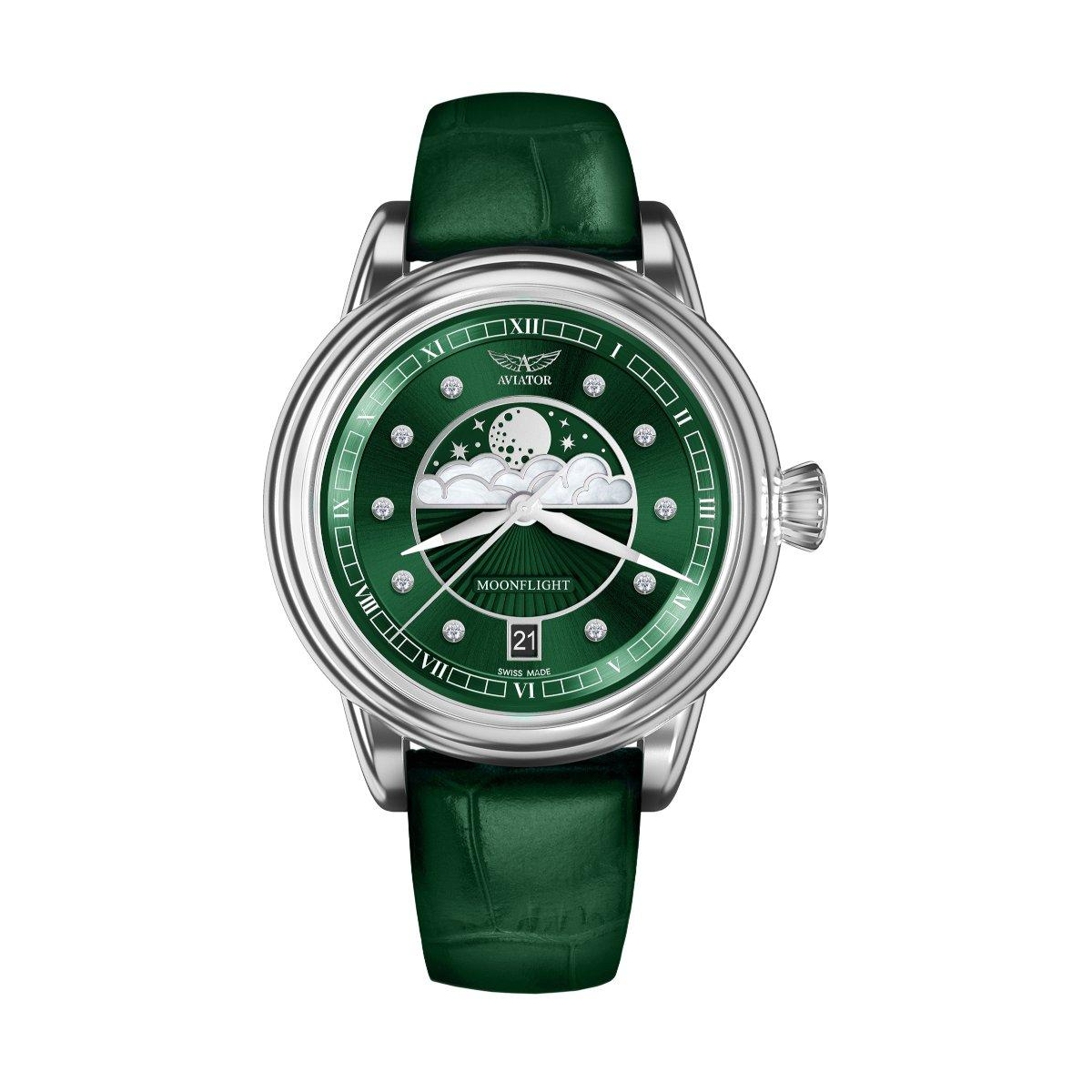 ZEGAREK AVIATOR DOUGLAS MOONFLIGHT DIAMOND POLISH EDITION