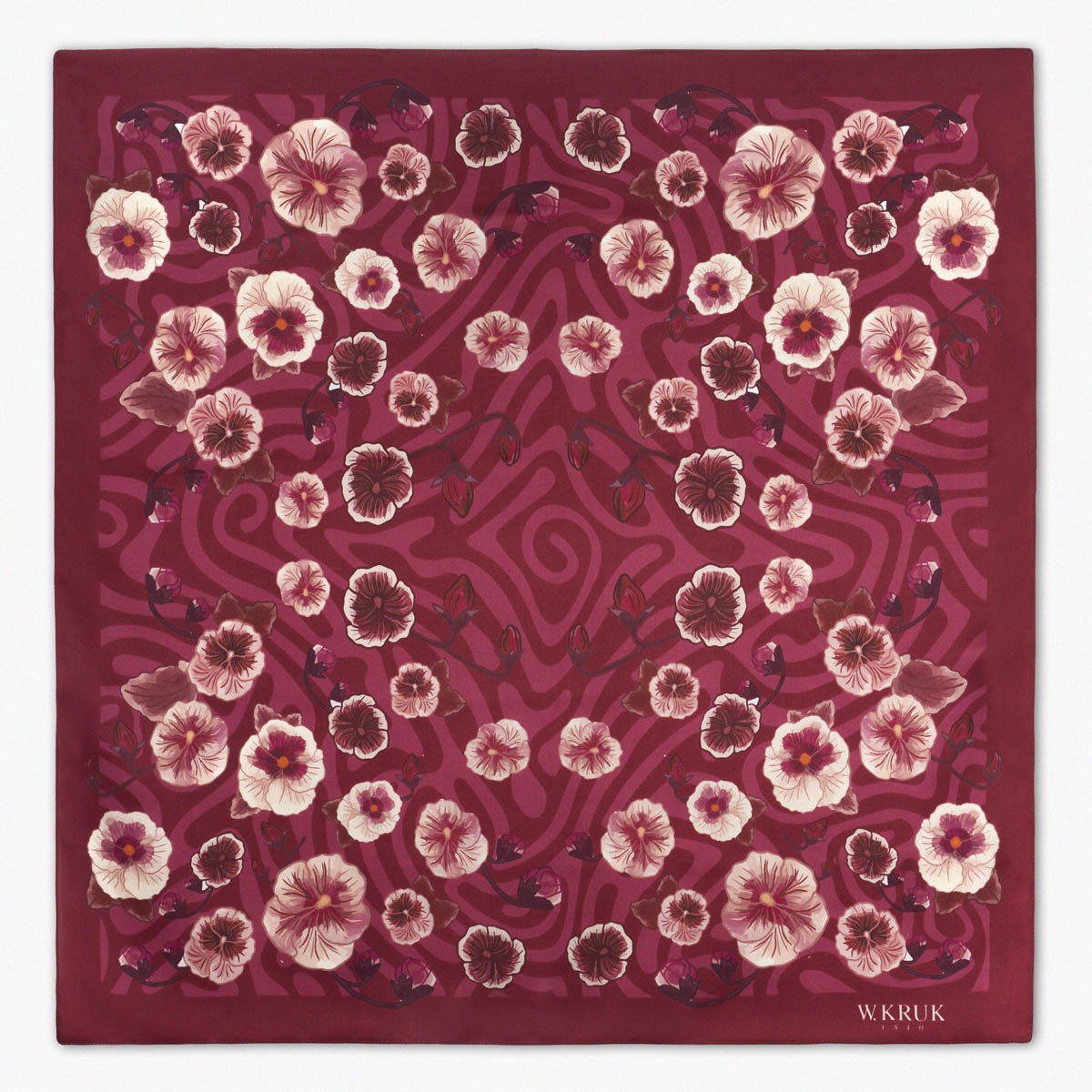 Chusta jedwabna Kwiaty Nocy Bratki