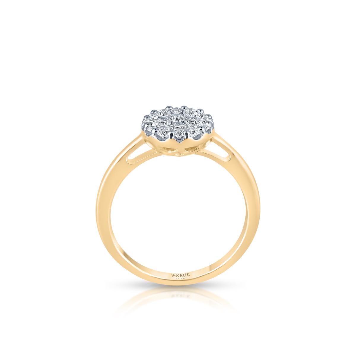 Pierścionek złoty z brylantami