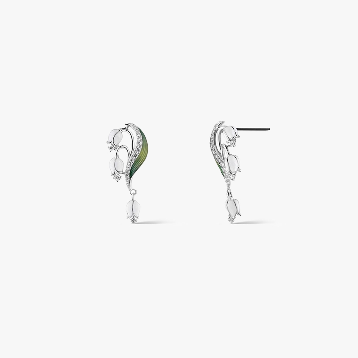 Kolczyki srebrne Kwiaty Nocy Konwalia