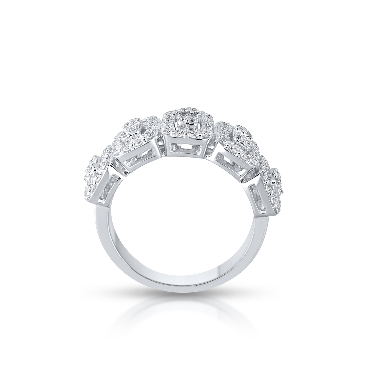 Pierścionek białe złoto z diamentami