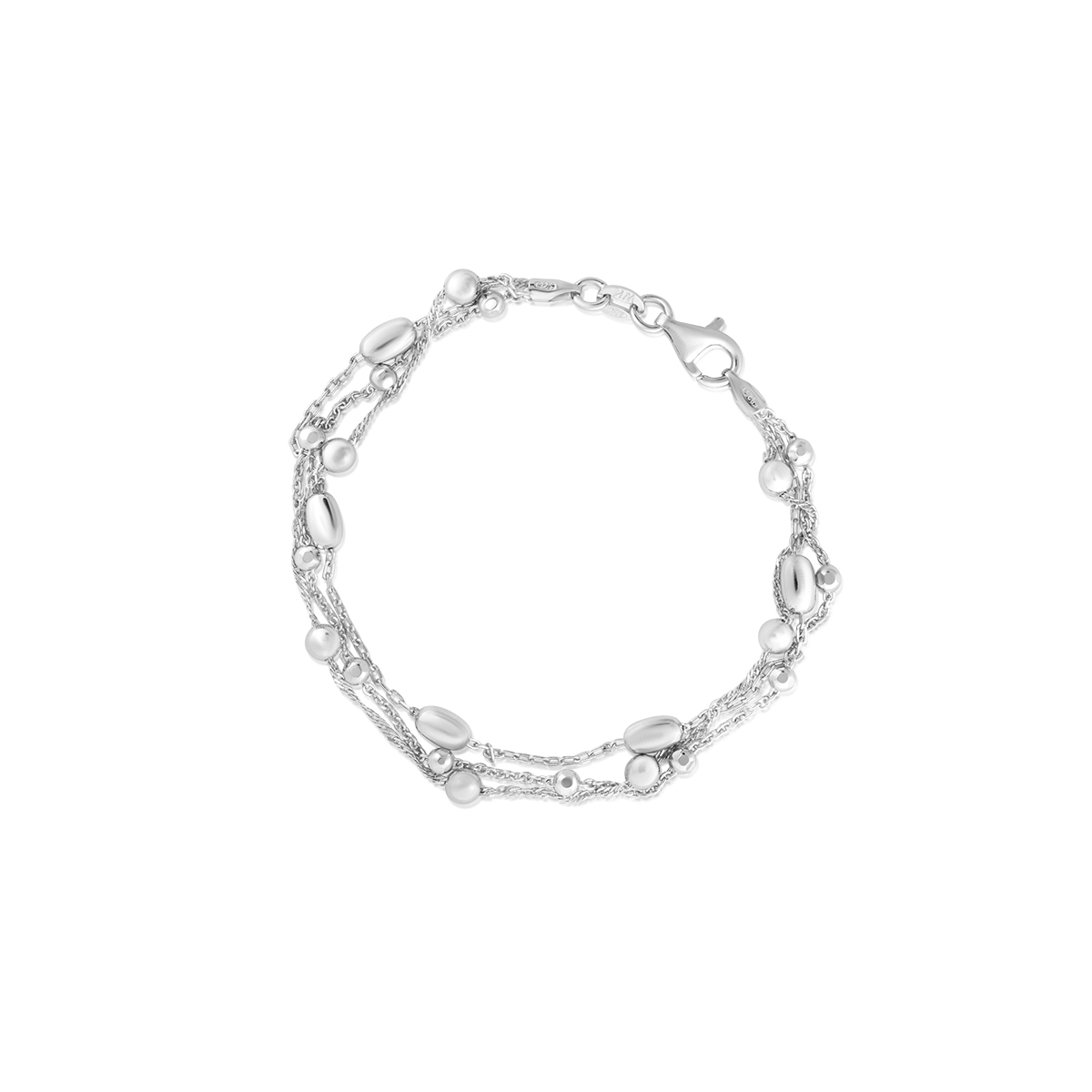 Bransoletka srebrna z koralikami