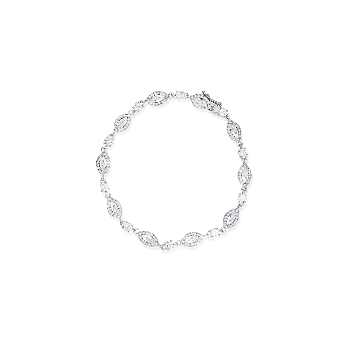 Bransoleta z mosiądzu z białymi cyrkoniami