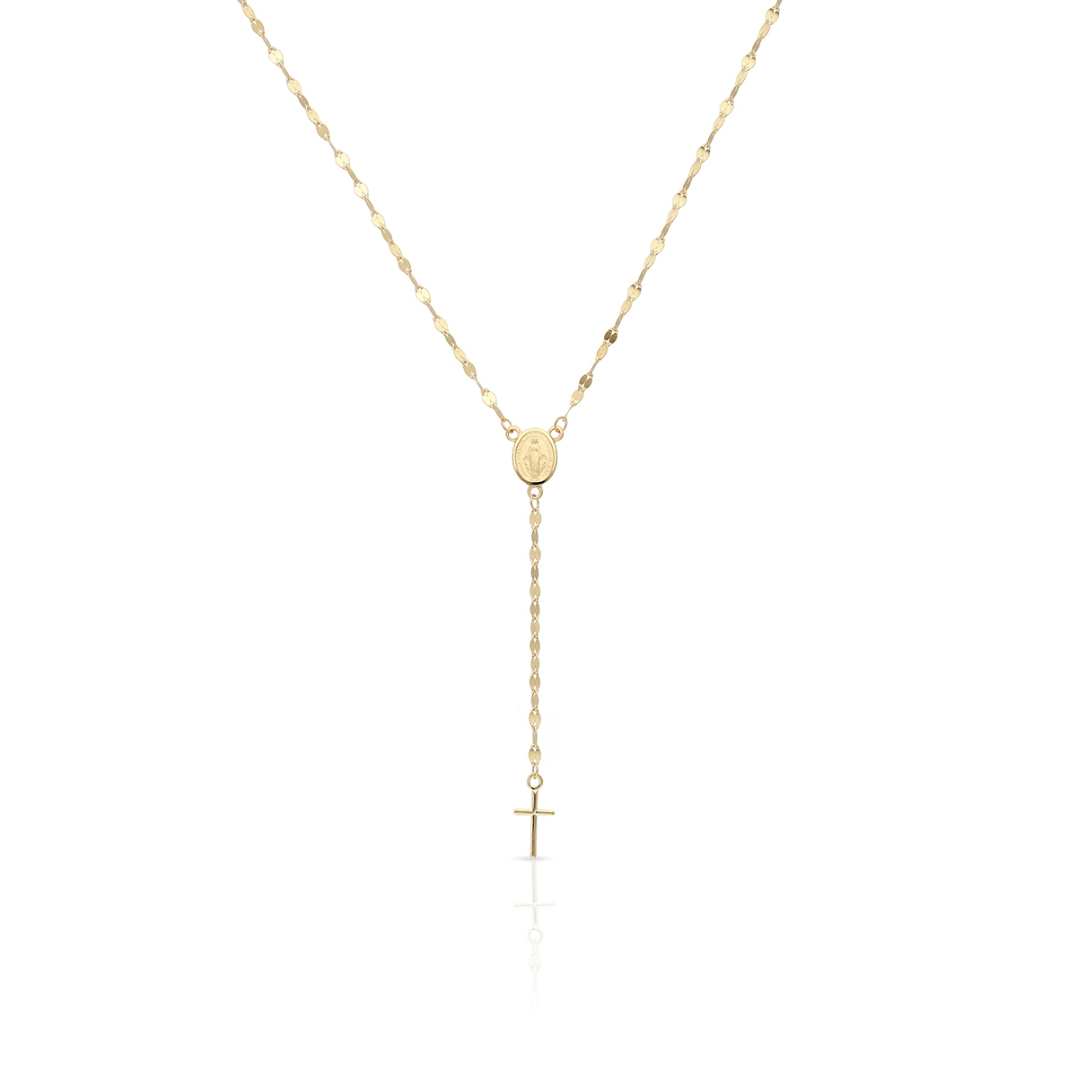 Naszyjnik złoty krawatka z krzyżykiem