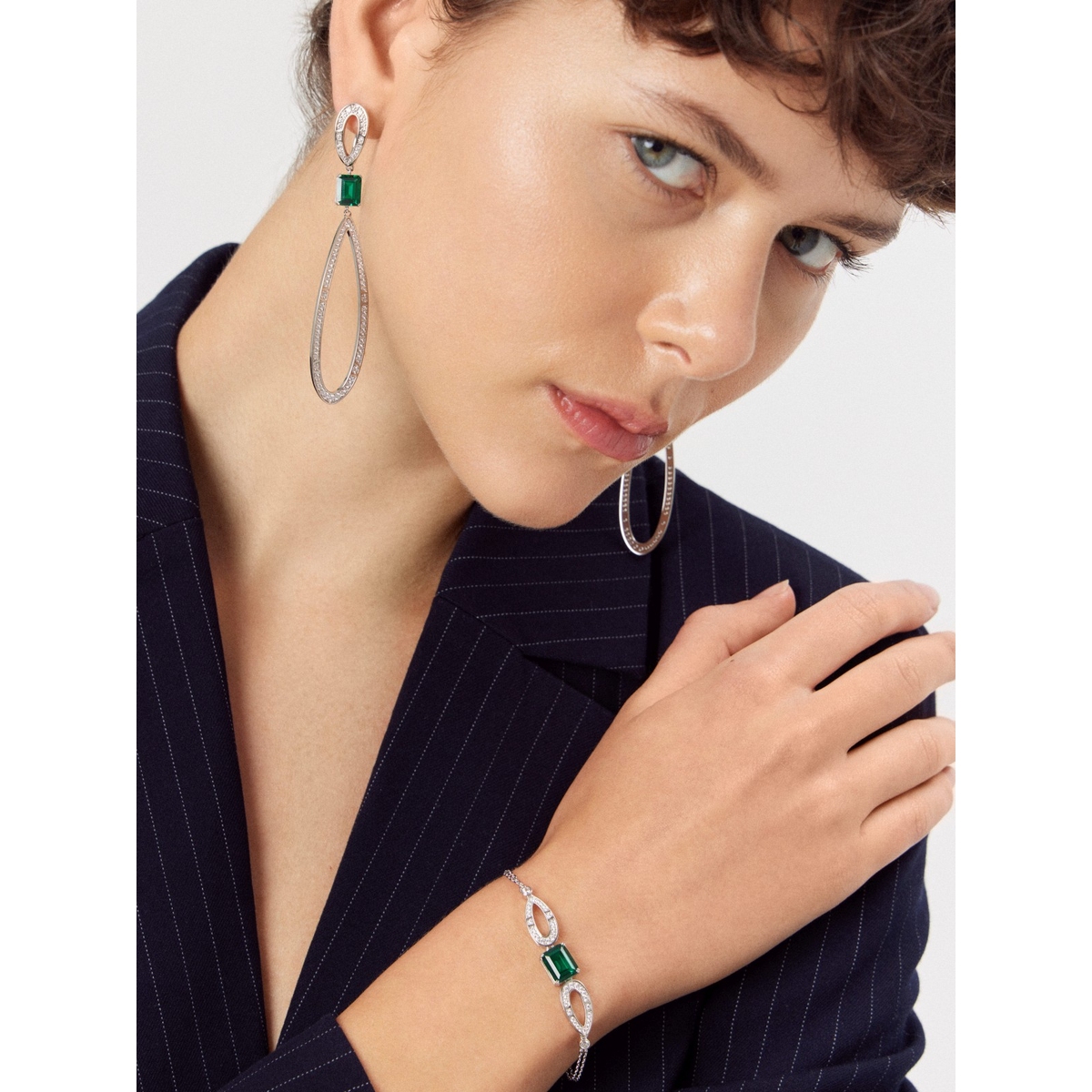 Kolczyki srebrne z cyrkoniami Ceremonials